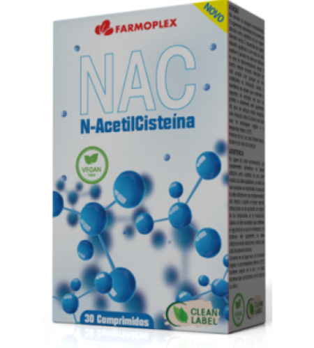 NAC N-Acetilcisteina Vegan - 30 Comprimidos - Farmoplex